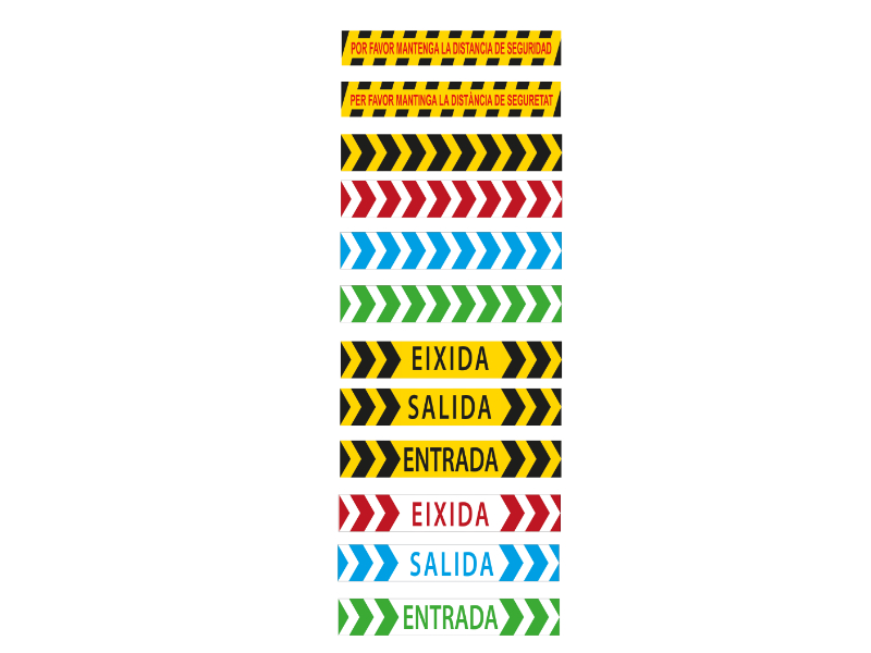 delimitadores flechas adhesivos suelo